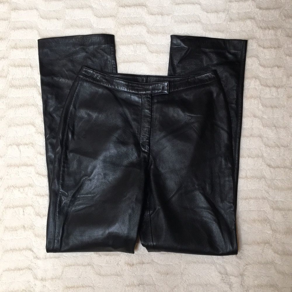 Sigrid Olsen 100% Leather Pants Sz 4 - image 1